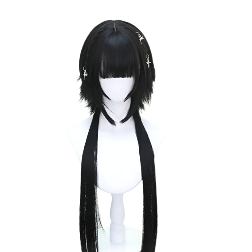 Cute Ombre Blonde & Black Double Ponytail Lolita Wig 🎀✨ - Kawaii Cosplay Hair with Bangs for Harajuku Style! 💖👸