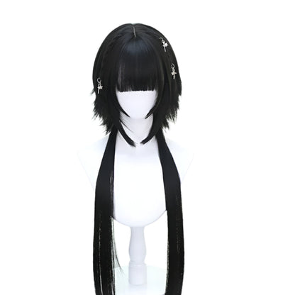 Cute Ombre Blonde & Black Double Ponytail Lolita Wig 🎀✨ - Kawaii Cosplay Hair with Bangs for Harajuku Style! 💖👸