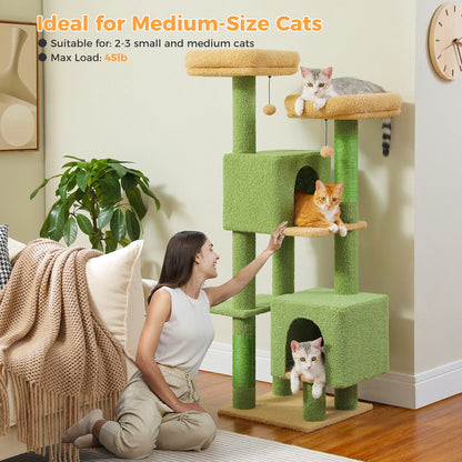 Cactus Cat Tower 133cm Indoor Cat Tree With 2 Perches 2 Condos 🐱🌵