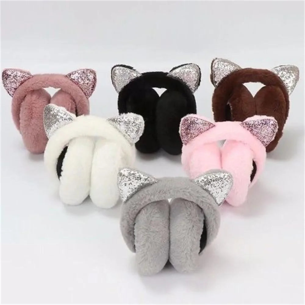 Kawaii Cat Ear Plush Earmuffs 🐾❄️ Cozy Warmth for Girls & Kids!