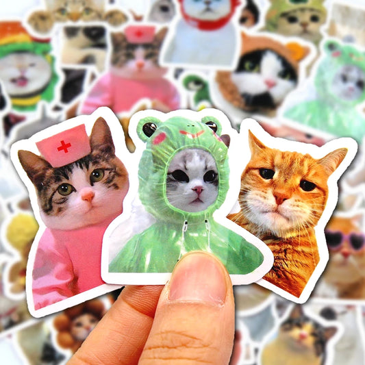 Kawaii Cat Sticker Fun! 🐱✨ 10/50/100pcs Adorable Cartoon Decals for Kids & Crafting 🎨 - Perfect for Laptops, Bikes, & More! 🌈
