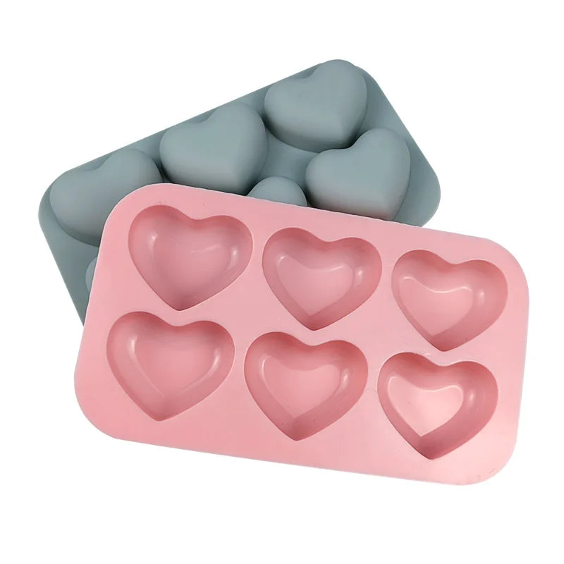 Valentine Cute Heart Silicone Mold Set 6 Cavities For Chocolate Candy And Soap🍬💗