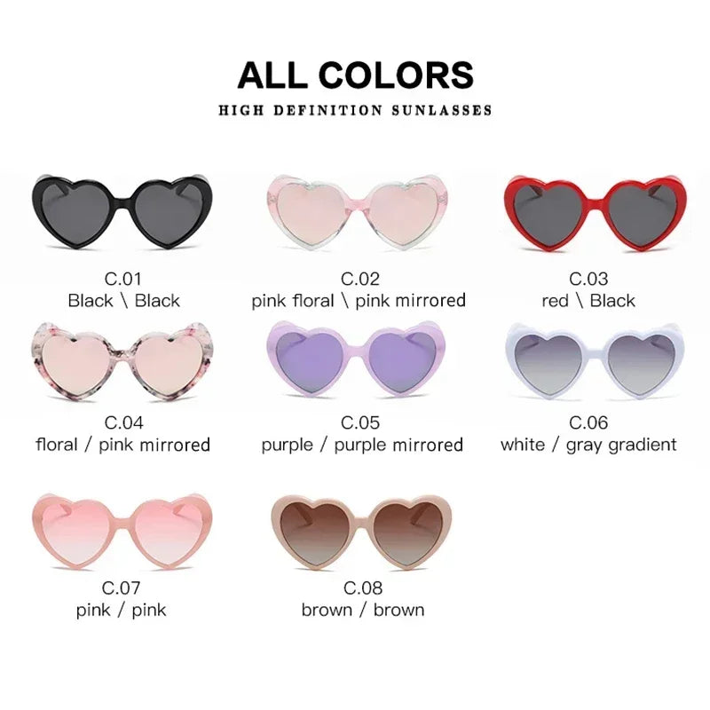 Kawaii Love Heart Polarized Sunglasses 💖✨ | Cute Retro UV400 Eyewear for Trendy Women 🌈🕶️