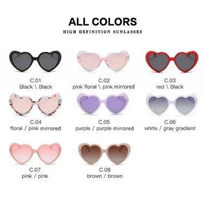 Kawaii Love Heart Polarized Sunglasses 💖✨ | Cute Retro UV400 Eyewear for Trendy Women 🌈🕶️