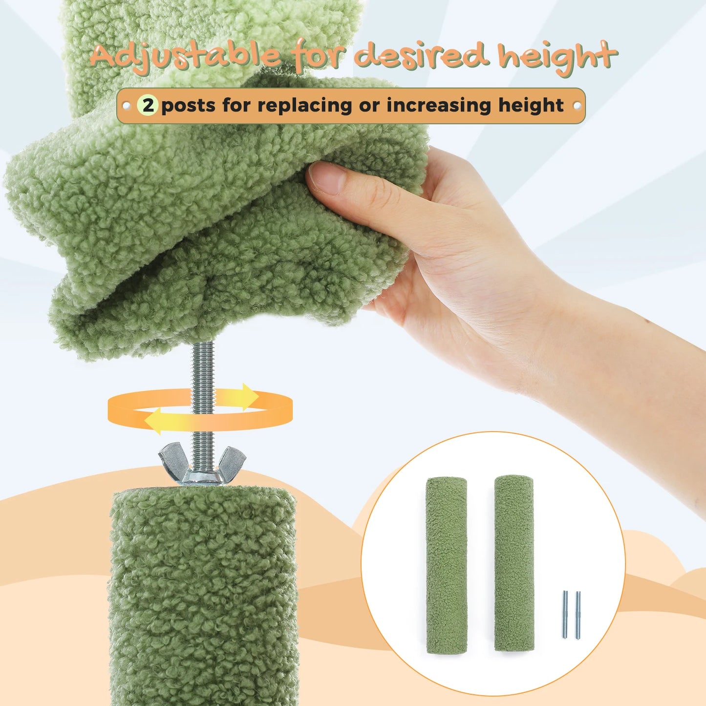 🌵🐾 Whimsical Cactus Cat Paradise - 7-Tier Tower with Cozy Hammocks & Fun Scratching Posts! 🐱💚