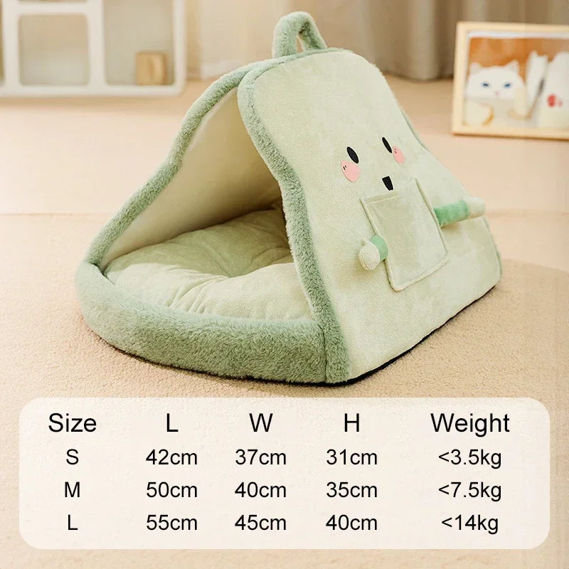 🌟 Cozy Cat Bread Nest 🐾 Adorable Winter Pet Tent for Deep Sleep 💤 Perfect for Small & Medium Furry Friends! 🐶🐱