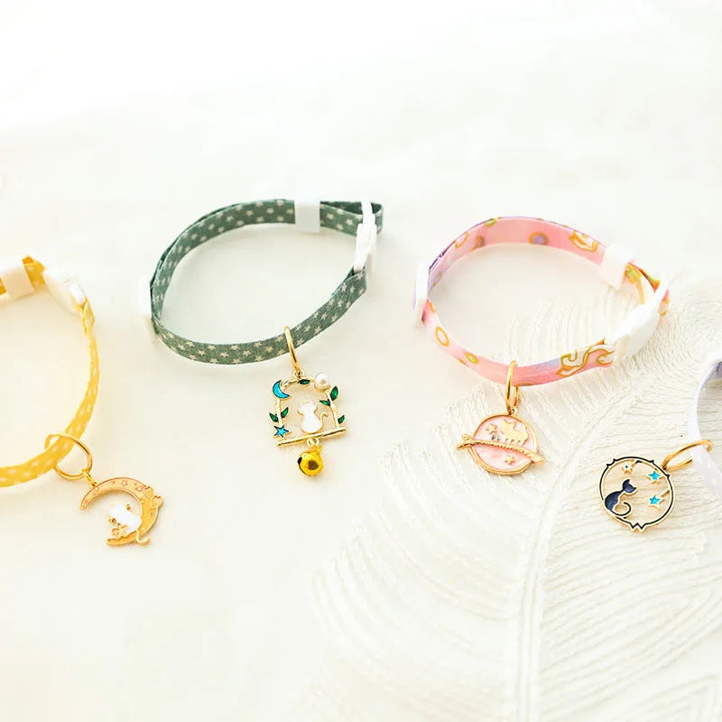 🐾 Adorable Cat & Puppy Breakaway Collar with Bell 🎀 - Adjustable 18-48CM Cutie! 🐶🐱
