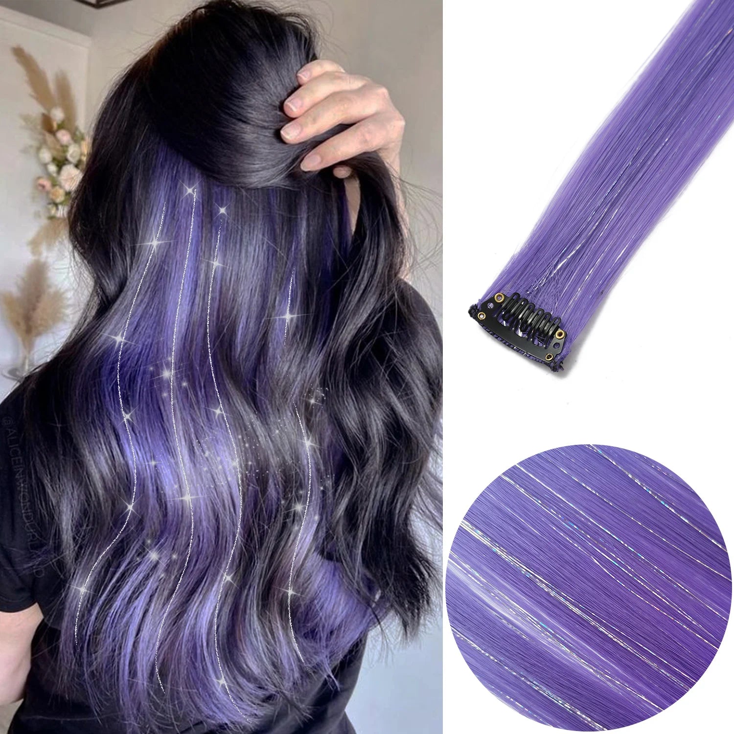 🌈✨ 6 Colorful Clip-In Hair Strands for Fun Party Looks - 22" Rainbow Dream Extensions! 🎉💖 - Pixie Quill