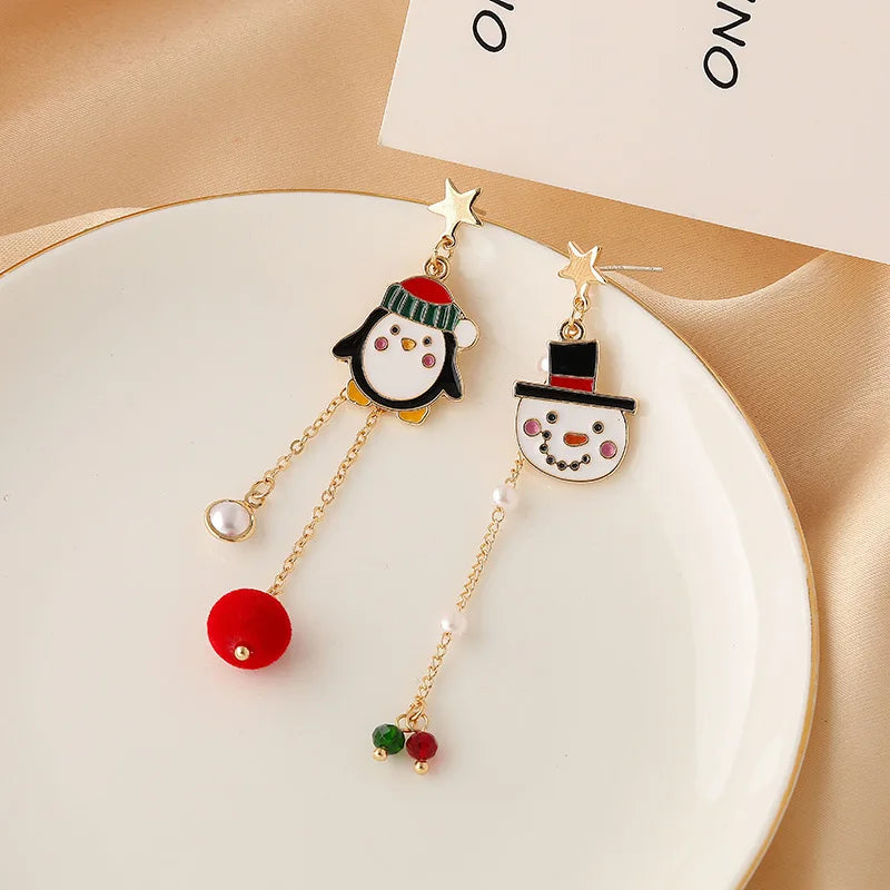 Festive Christmas Tree Drop Earrings For Women Santa Snowman Gift 🎄🎁