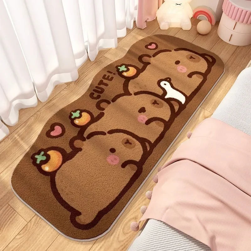 Kawaii Capybara Cashmere Carpet 🐾✨ | Adorable Anime Floor Mat for Cozy Spaces!