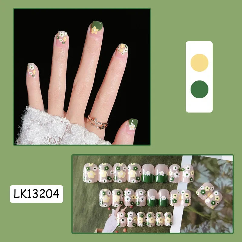 ✨ 24P Kawaii Rainbow Ballerina Press-On Nails 💅 - Adorable Full Cover Artificial Fake Nails for Creative Nail Art! 🌈