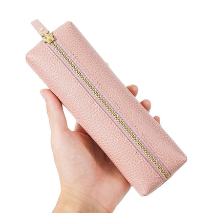 Kawaii Custom Cow Leather Pencil Case ✨🎨 - Adorable Personalized Zipper Bag for Students & Professionals! 🌈🖊️