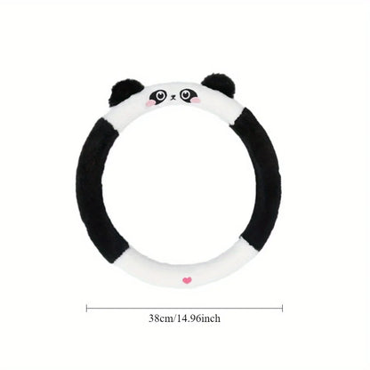 Kawaii Plush Cartoon Steering Wheel Cover 🌈✨ - Warm, Non-Slip & Adorable! 🐻💕