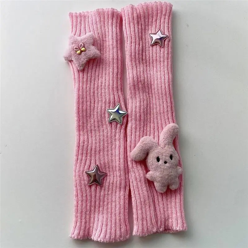 Women's Star Knit Arm Sleeves Warmers Y2K Style Cute Accessory ✨🌟