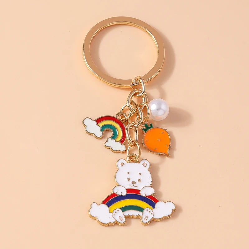 Kawaii Unicorn Horse Enamel Keychain 🦄✨ | Cute Metal Key Ring Pendant for Women & Girls | Perfect DIY Gift for Handbags & Car Keys 🎁💕