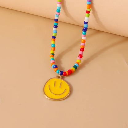 Kawaii Irregular Round Smile Face Necklace 🌈✨ - Perfect Gift for BFFs & Kids! 🎁💖