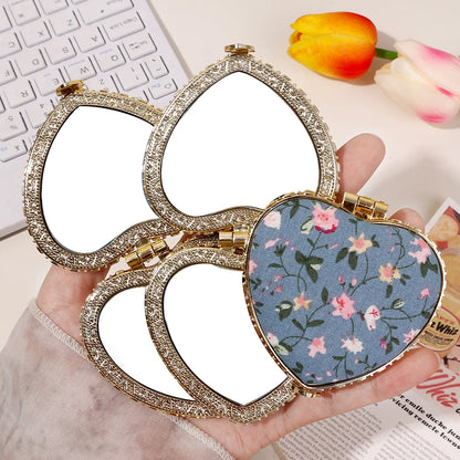 Kawaii Retro Fabric Pocket Mirror 🌸✨ - Double-Sided Compact Makeup Mirror for Cute Touch-Ups! 💖