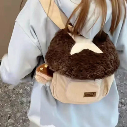 Mushroom Cartoon Backpack Women Plush Anime Bag Cute Gift 🎀🍄🧸