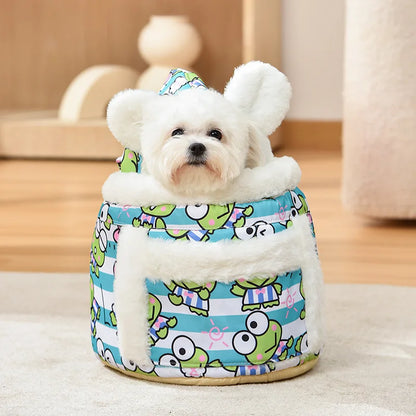 Cozy Kawaii Cat & Dog Backpack 🐾💖 | Velvet Nest Pouch for Snuggly Adventures | Warm & Comfy Pet Carrier 🐱🐶✨
