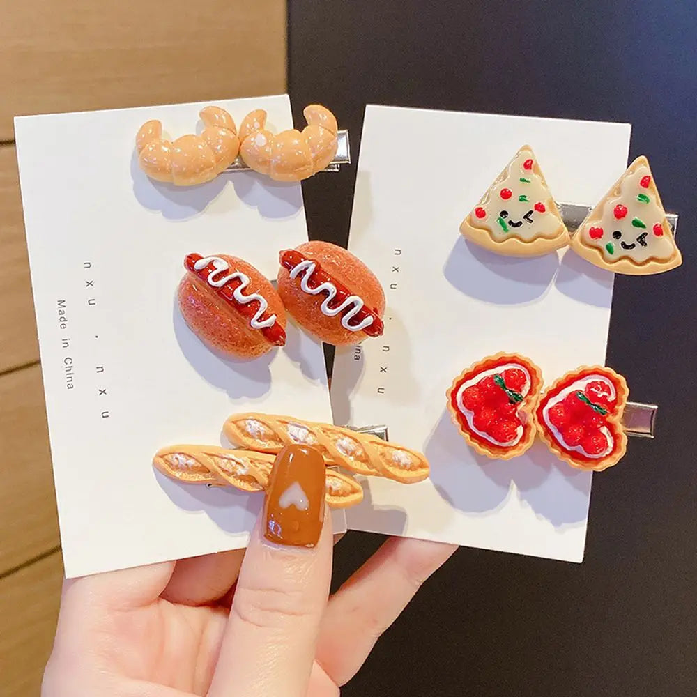 Kawaii Egg Tart Duckbill Clips 🐥🍰 | Adorable Simulated Food Hairpins for Kids & Girls 💖✨