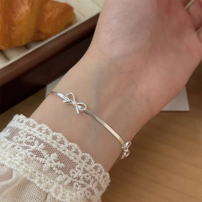 Kawaii 2025 925 Silver Bow Charm Bracelet 🌟✨ | Sweet & Personalized Luxury Jewelry for Women 🎀 | Perfect Bridesmaid Gift! 💖