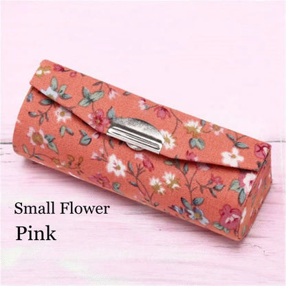 🌸 Kawaii Retro Lipstick Case ✨ Embroidered Flower Glam Box with Mini Mirror 💄 Cute Jewelry & Makeup Storage! 🌼