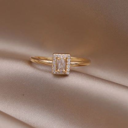 Kawaii Love Crystal Ring 💖✨ - 14K Gold Plated Heart Design for Elegant Daily Wear! 🌟💍