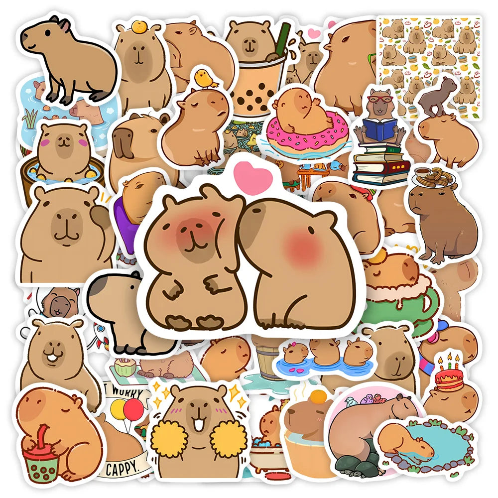 Adorable Kawaii Capybara Stickers 🐹✨ | Fun DIY Decals for Phones, Laptops & More! 💖 Waterproof & Whimsical Gifts!