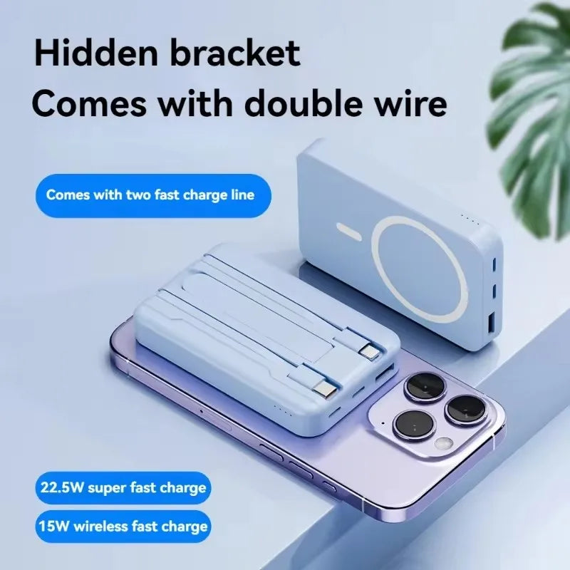 Kawaii 50000mAh Magnetic Power Bank 🌟✨ | Fast 15W Wireless Charger for iPhone 15/14/13 & More 💖🔋