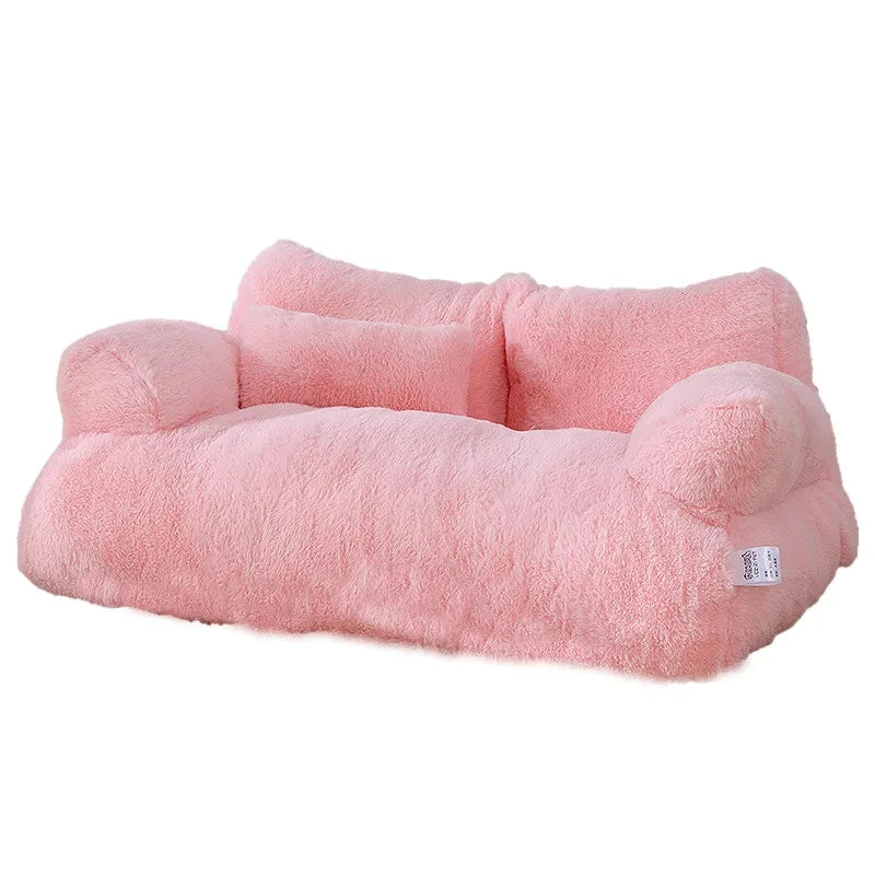 Kawaii Cozy Cat Sofa 🐾✨ Plush Winter Nest for Small Pets 🐱💖 Comfortable & Warm Bed with Pillow!