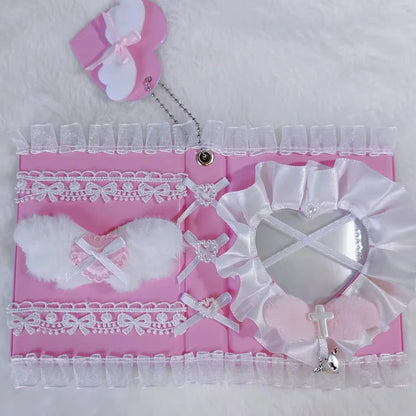 Pastel Kpop Photocard Binder With Ribbon Holder Keychain 🎀 Cute School Supplies