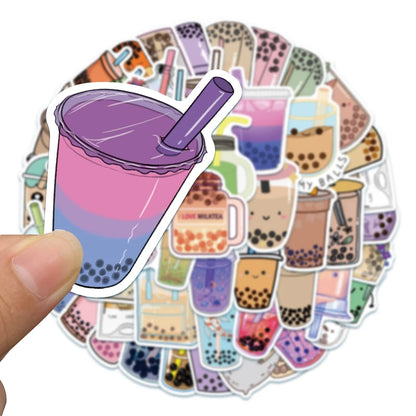 Kawaii Bubble Tea Bliss: 50PCS Adorable Pearl Milk Tea Stickers for DIY Magic! 🍵✨