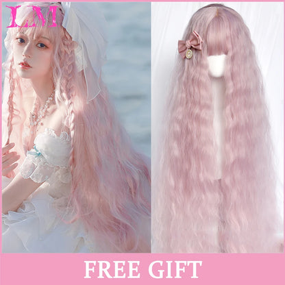 Kawaii Ombre Pink Wavy Wig 💖✨ | Heat Resistant Hair for Cosplay & Daily Fun! 🎀🌸