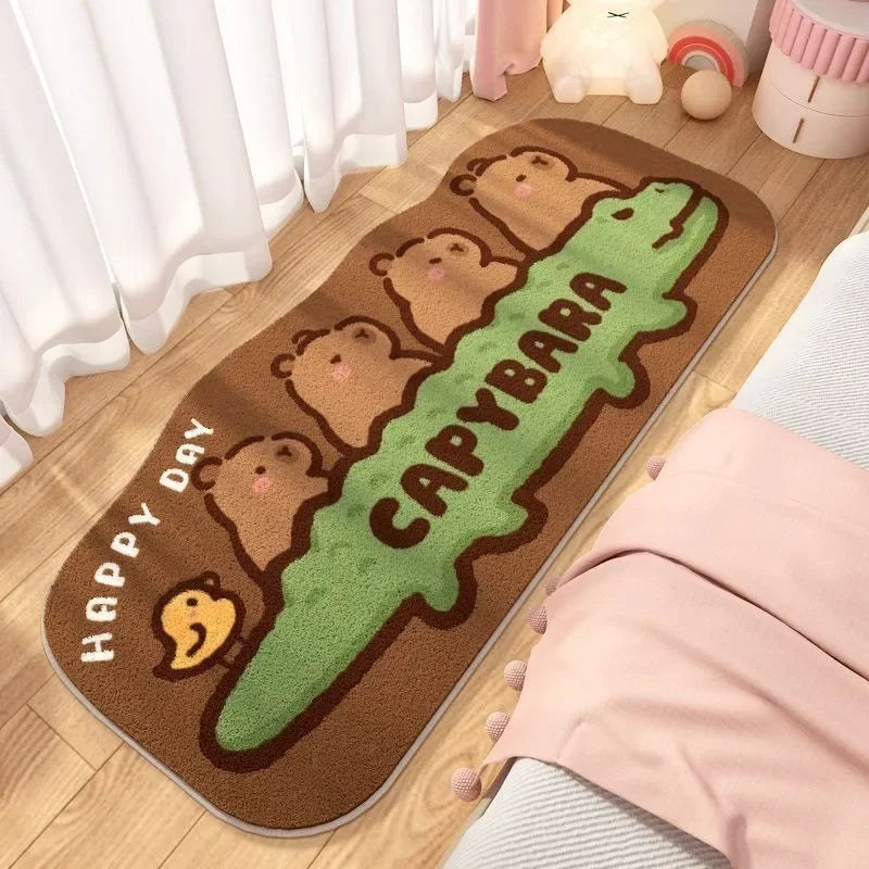 Kawaii Capybara Cashmere Carpet 🐾✨ | Adorable Anime Floor Mat for Cozy Spaces!