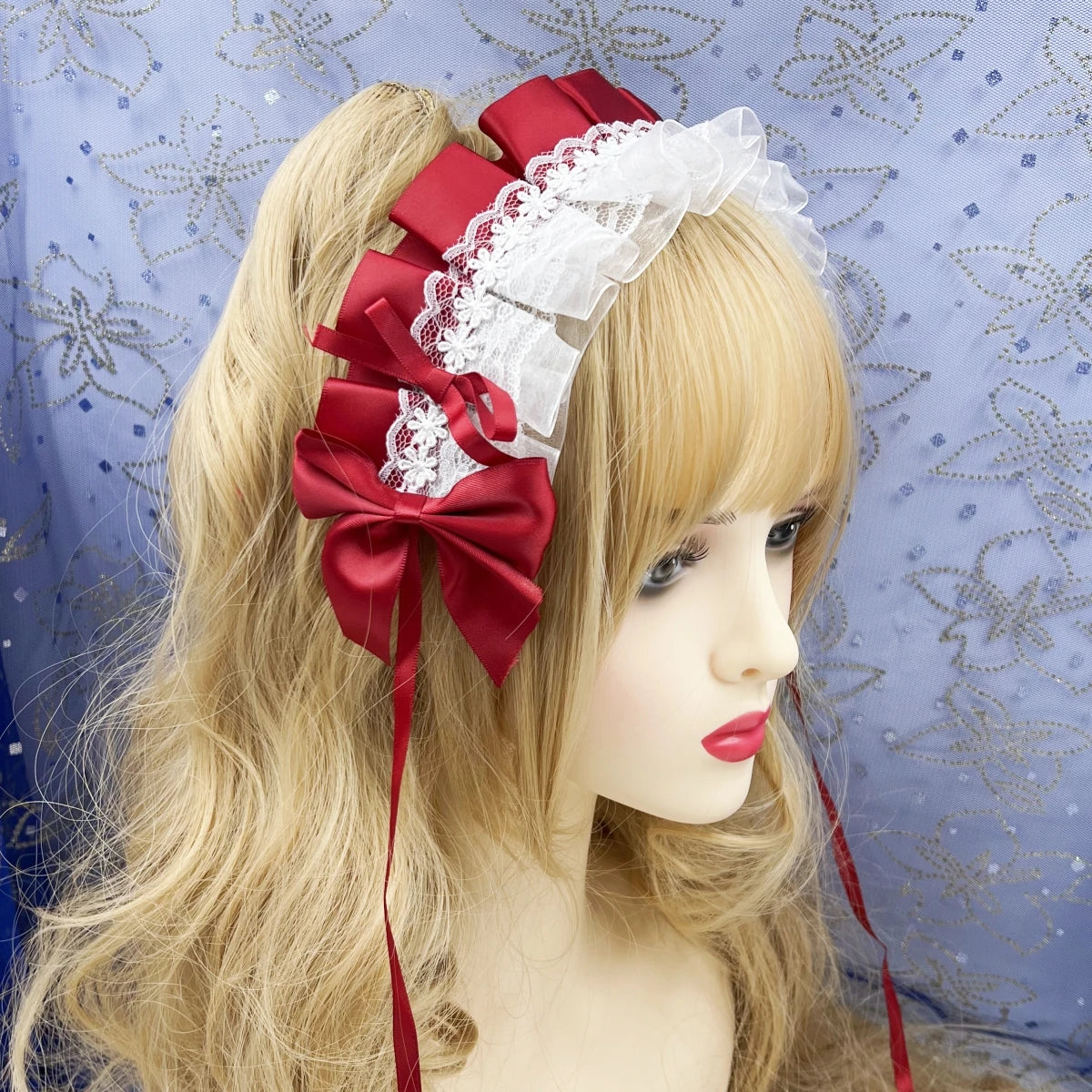 Cute Anime Maid Hair Hoop Headband Lolita Lace Flower Accessory Handmade 🎀🌸