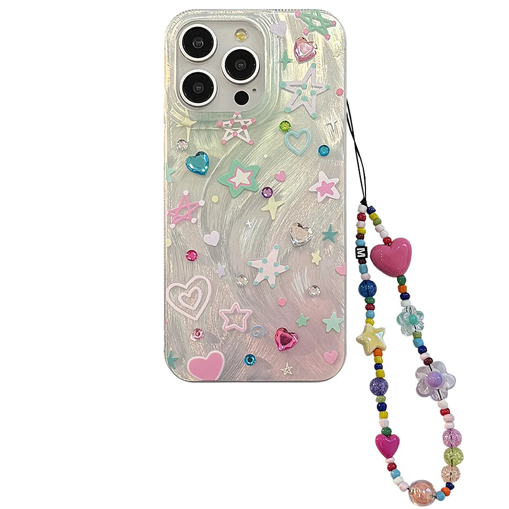 ⭐✨ Sparkling Starry Shockproof Phone Case for iPhone - Cute Cartoon Bling Cover! 🌈📱 - Pixie Quill