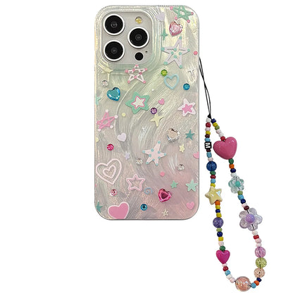 ⭐✨ Sparkling Starry Shockproof Phone Case for iPhone - Cute Cartoon Bling Cover! 🌈📱 - Pixie Quill