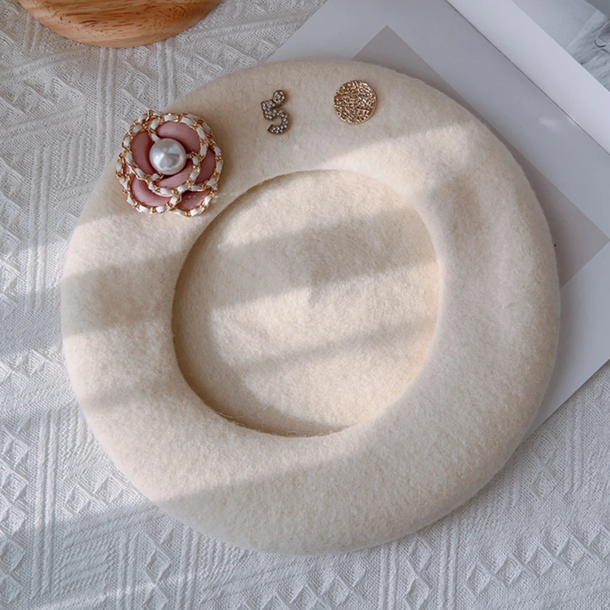 Flower Wool Beret For Women Winter Hat Cute Cozy Charm ❄️🧣