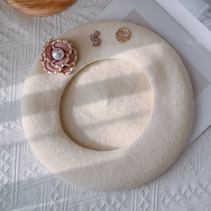 Flower Wool Beret For Women Winter Hat Cute Cozy Charm ❄️🧣