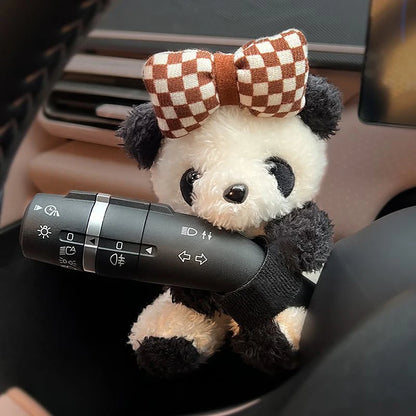 Kawaii Plush Puppy Wiper Accessory 🐶✨ Cute Bowknot Dog Car Decoration for Whimsical Interiors!