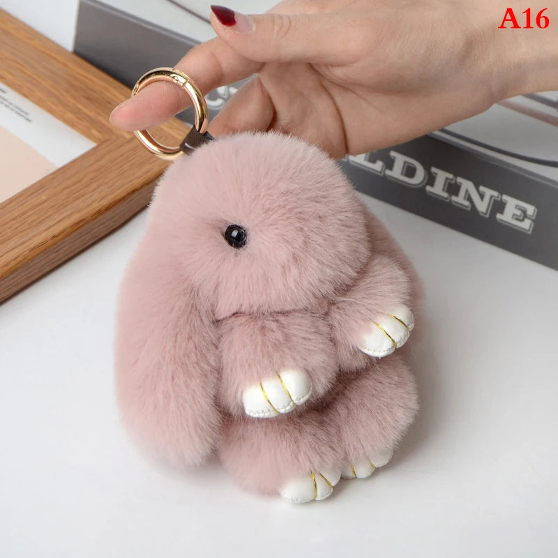 Fluffy Bunny Keychain 🐰✨ Adorable Pom Pom Charm for Bags & Keys! 🐇💖 - Pixie Quill