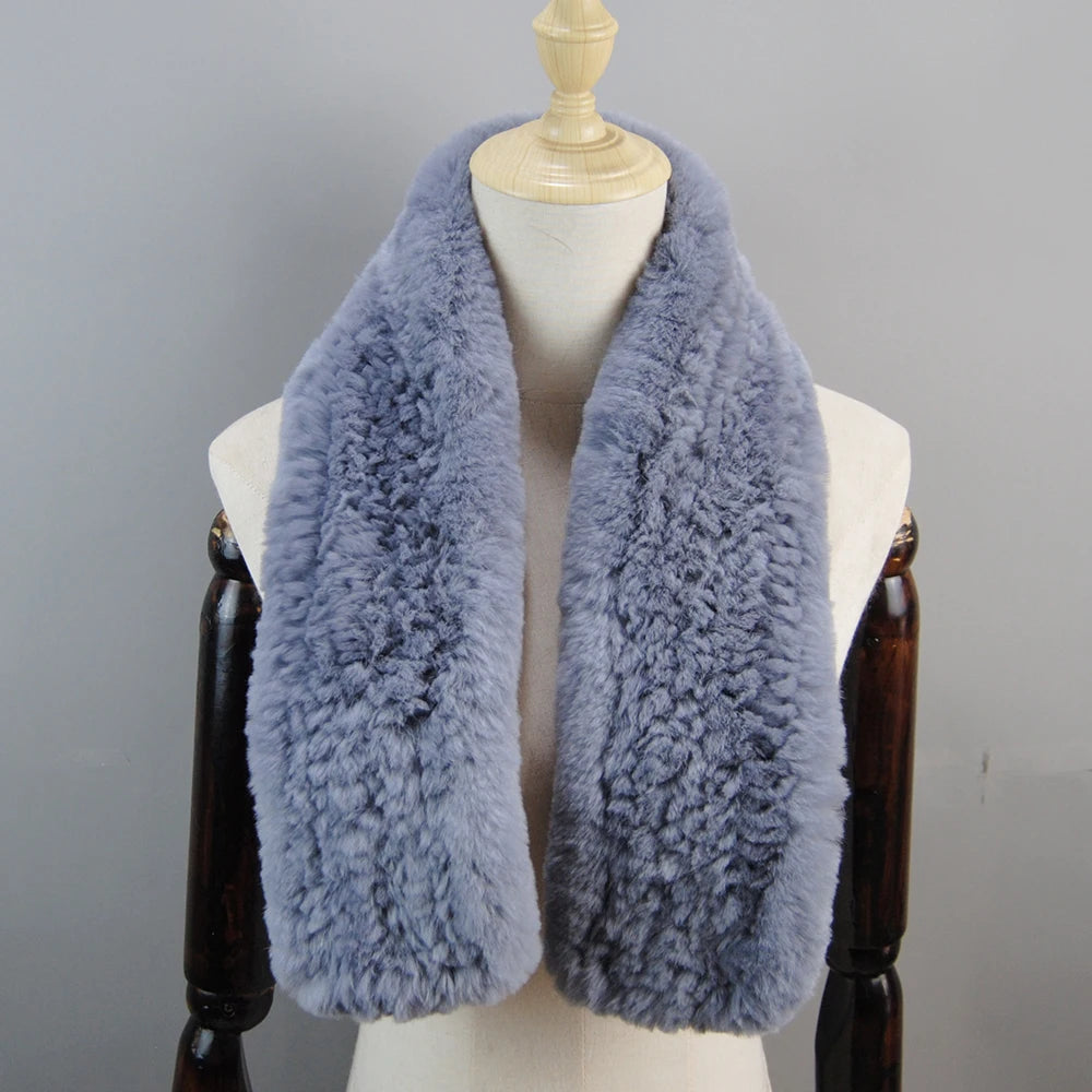 Lux Rex Rabbit Fur Scarf For Women Real Fur Warmth 🧣 Cozy Elegance ❄️