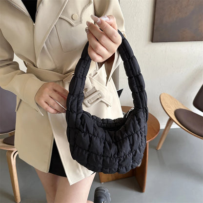 Diamond Embroidery Puffer Messenger Bag For Women Winter Handbag 👜❄️✨