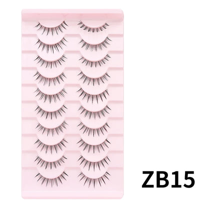 Adorable Manga Style False Eyelashes 10 Pairs Natural Full Strip Lashes For Anime Look Makeup ✨🐰🎀🌸