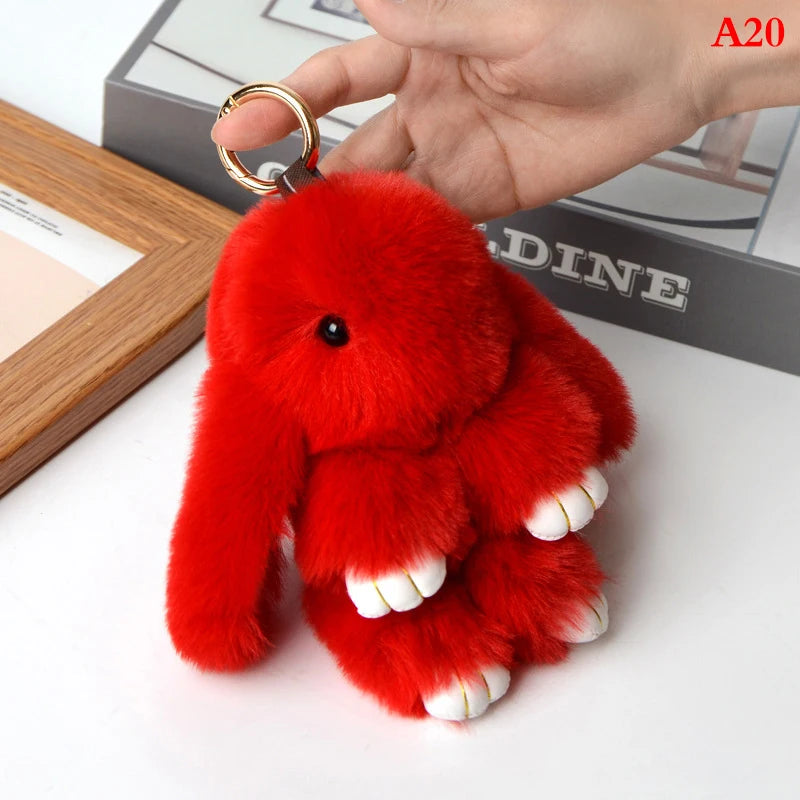 Fluffy Bunny Keychain 🐰✨ Adorable Pom Pom Charm for Bags & Keys! 🐇💖 - Pixie Quill