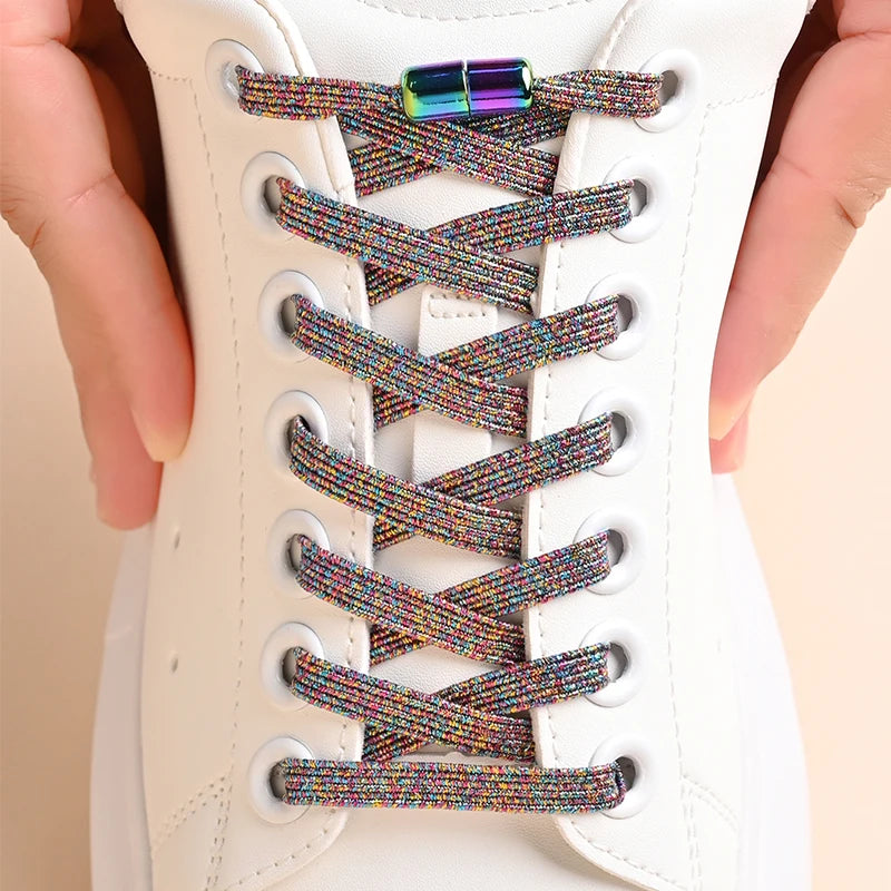 ✨Bouncy Rainbow No-Tie Laces 🌈 - Fun & Stylish Elastic Shoelaces for All Ages! 🎉 - Pixie Quill