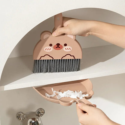Kawaii Mini Broom & Dustpan Set 🐰✨ – Adorable Animal Design for Fun Cleaning! 🧹💖