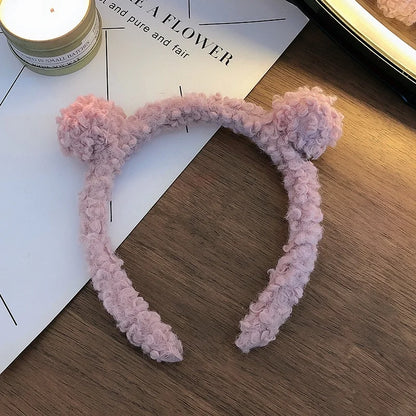 Kawaii Plush Bear Ear Headband 🐻✨ - Adorable Non-Slip Hair Accessory for Makeup & Daily Fun 💖🎀