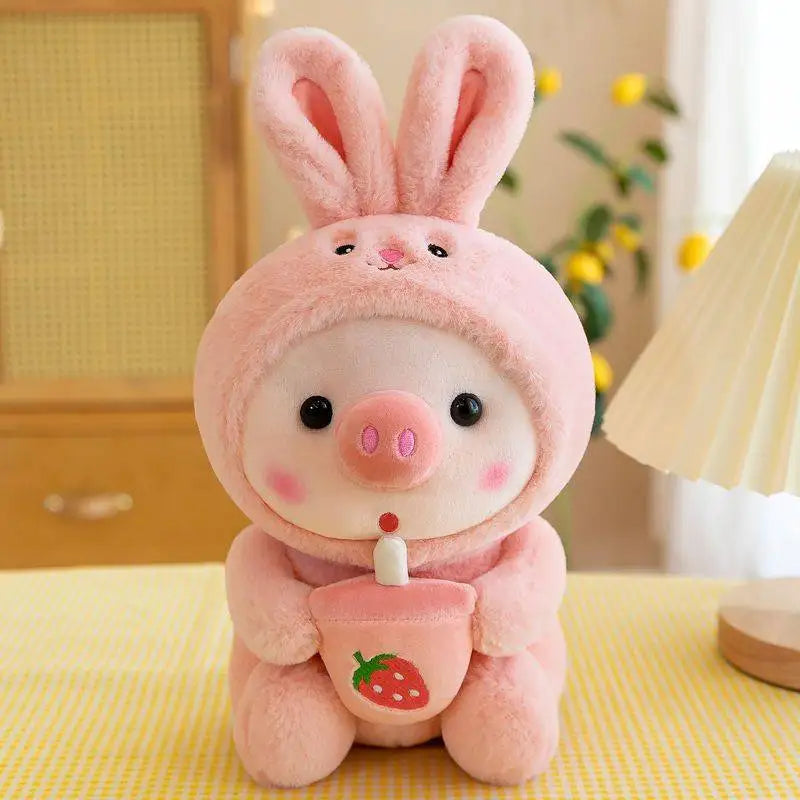 🐷💕 Adorable Boba Pig Plushie 🌟 - Fun Stuffed Buddy for Kids! 🍵✨ - Pixie Quill