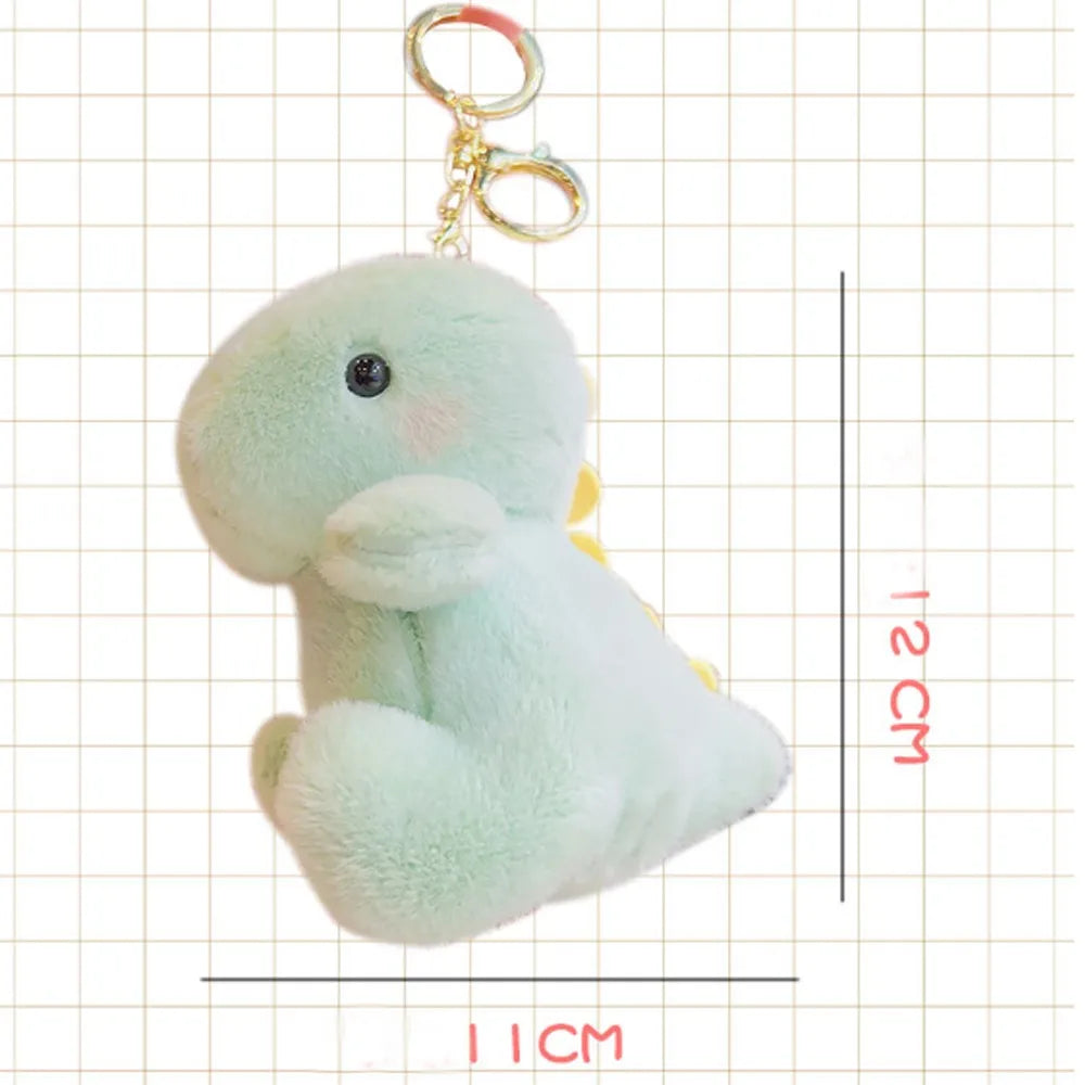Pastel 12cm Dino Plush Keychain Pendant 🦕 Cute Portable Stuffed Doll Backpack 🎒